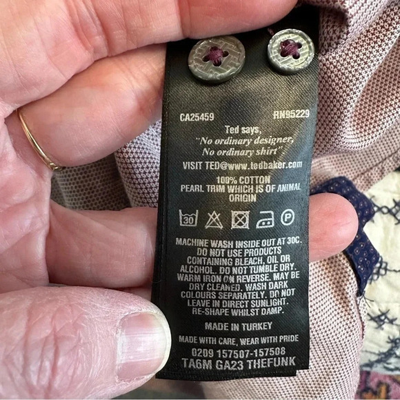 Ted Baker size 4/ Large Mens Dress Button Down Shirt Business Career - Picture 4 of 10